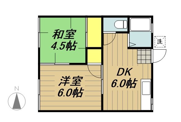 コーポ園 201号室 間取り