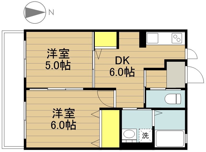 なつすずみ 203号室 間取り