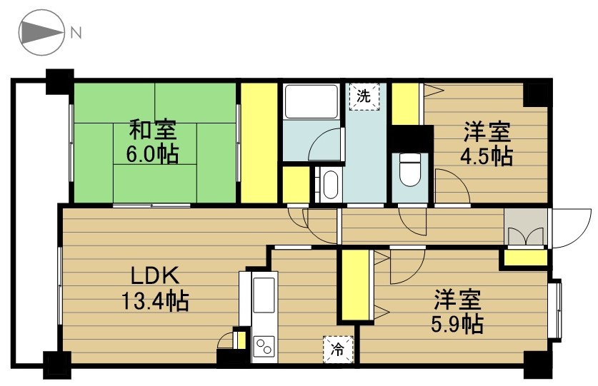 プレイヤード戸田 505号室 間取り