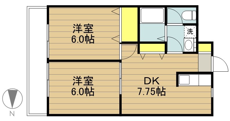 メゾン一伸 202号室 間取り