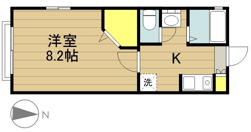 錦ハイツＥ 201号室 間取り
