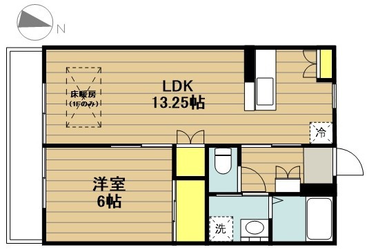 スカイサニー 102号室 間取り