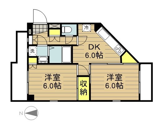 リバーサイド永芳 202号室 間取り