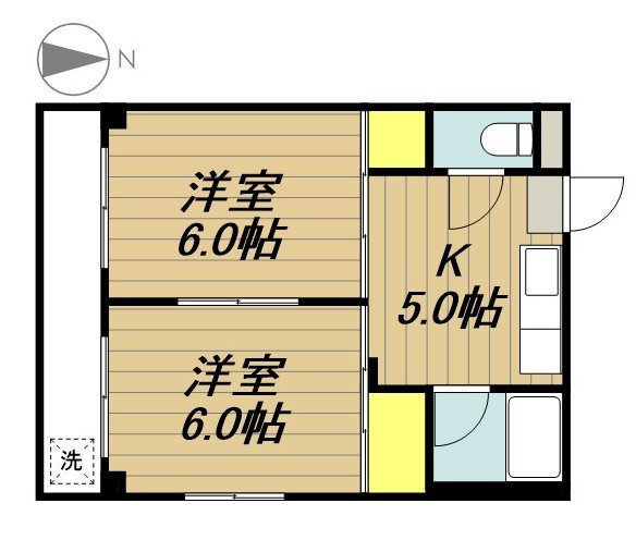 早乙女ハイツ 201号室 間取り