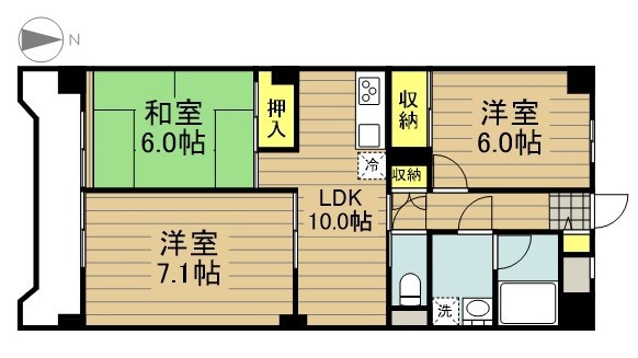グランメール戸田 505号室 間取り
