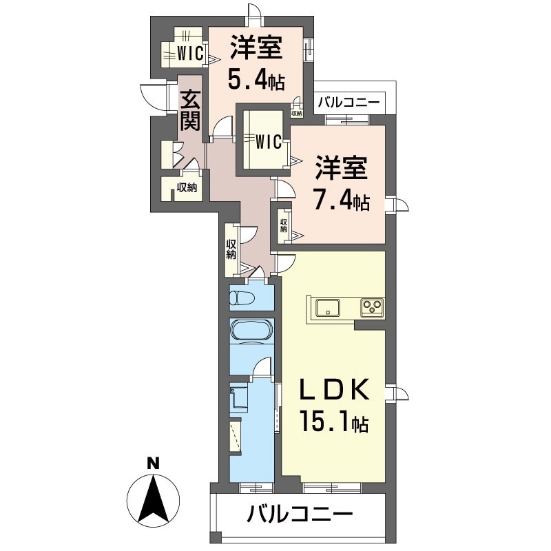 シャーメゾン　フローラ 201号室 間取り