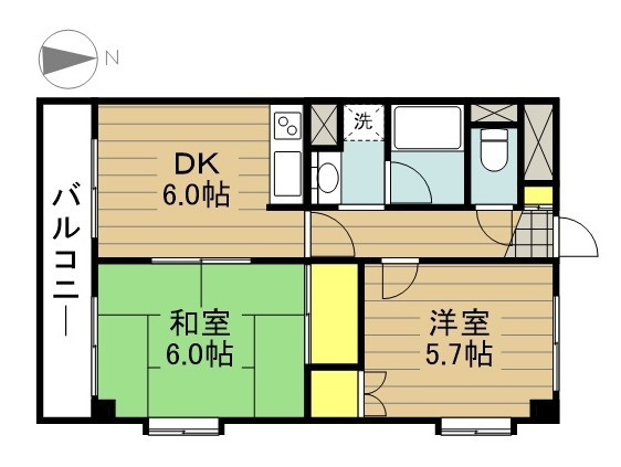 第２芦原マンション 308号室 間取り