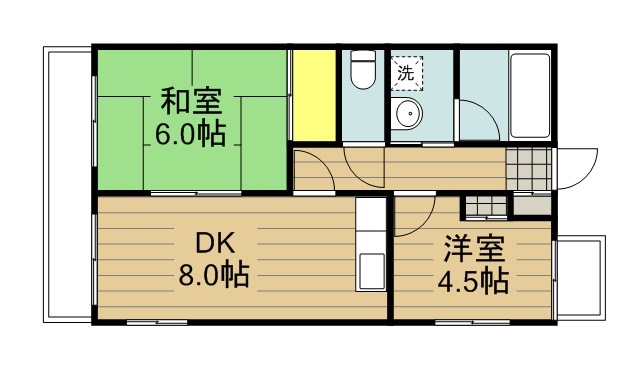 角ビル 501号室 間取り