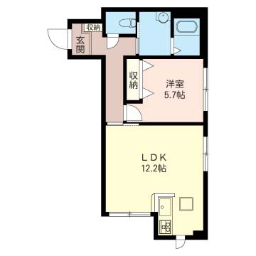 クレッシェンド 101号室 間取り