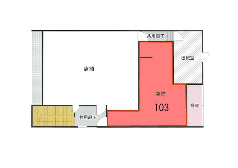 東本町1丁目１F空きテナント 間取り