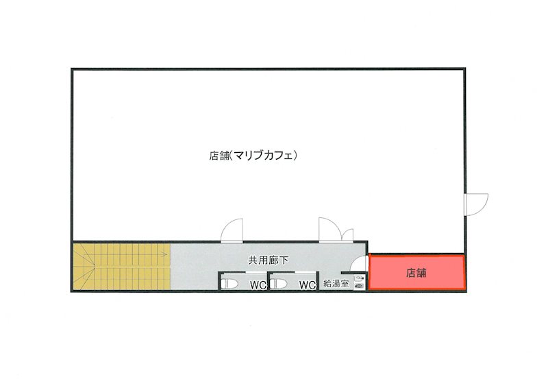 東本町1丁目１F空きテナント  間取り