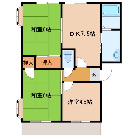 サンライフ大保B棟 間取り