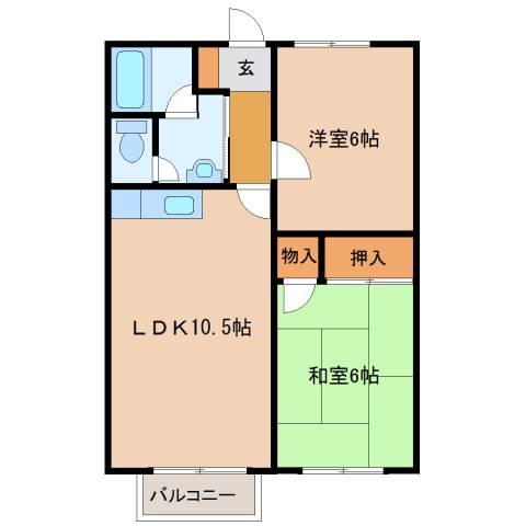 グリーンハウス大刀洗Ｂ棟 間取り