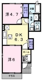 パルフェ三隈A 間取り