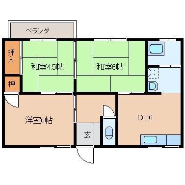 大楠住宅Ⅱ   間取り