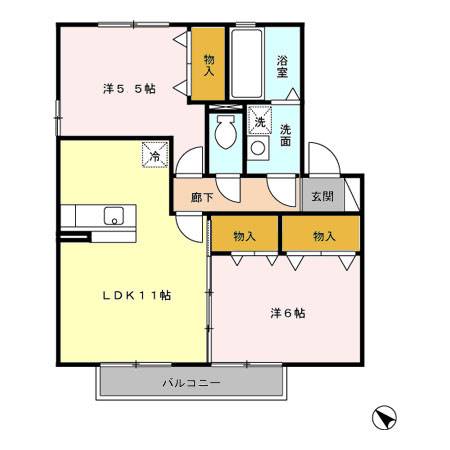 ボヌール和B棟 間取り