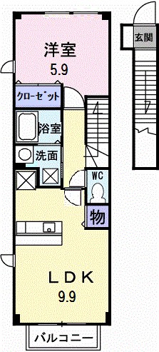 オリエントハイツⅡ　Ｂ棟 間取り