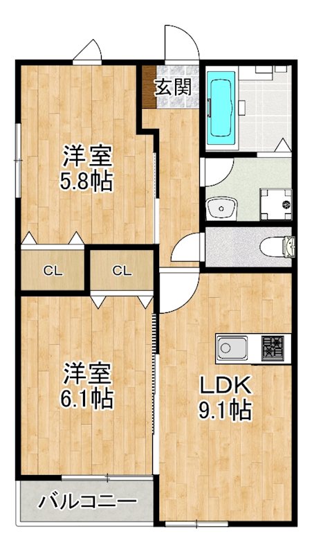 Leaf津福駅南 間取り