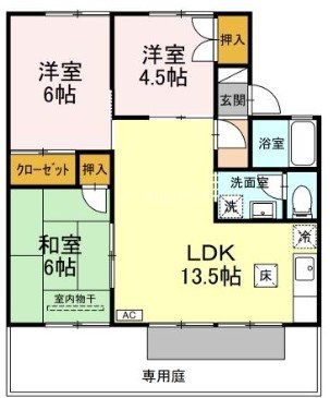 セジュール・プルニエB棟 間取り