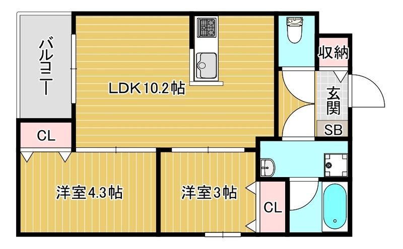 GlanZ　六ツ門 間取り