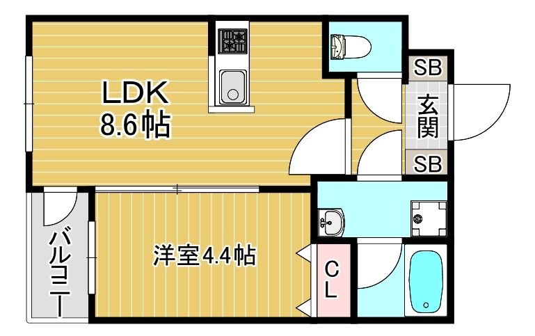 GlanZ　六ツ門 間取り