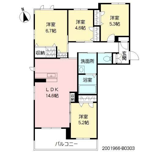 MAST東櫛原　B棟 間取り