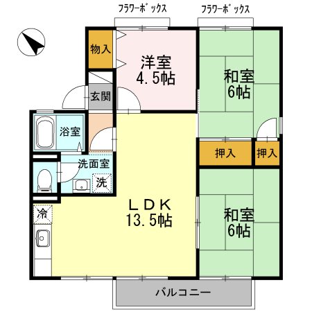 セジュール・ウイングＢ棟 間取り