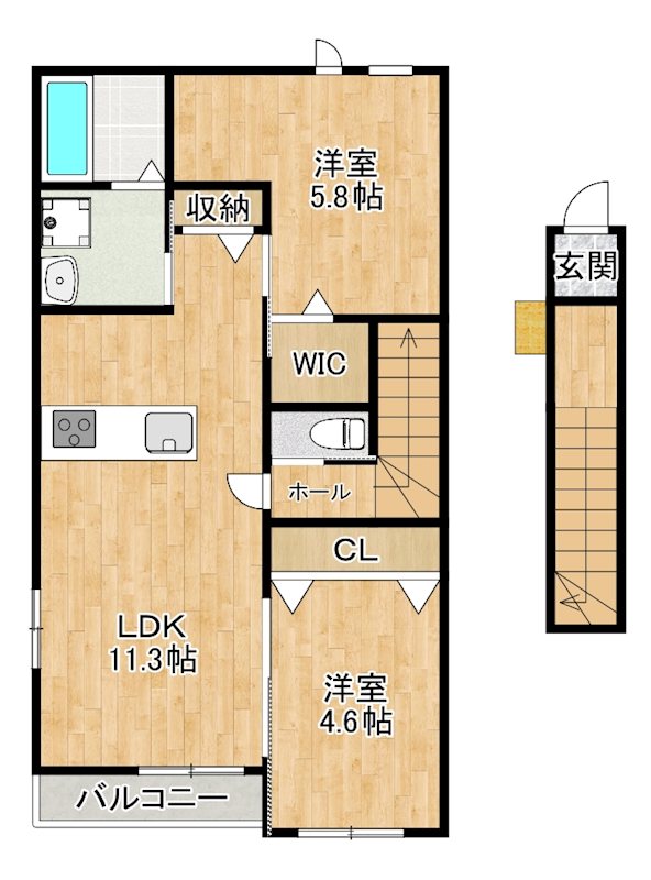 曽根崎新築アパート 間取り