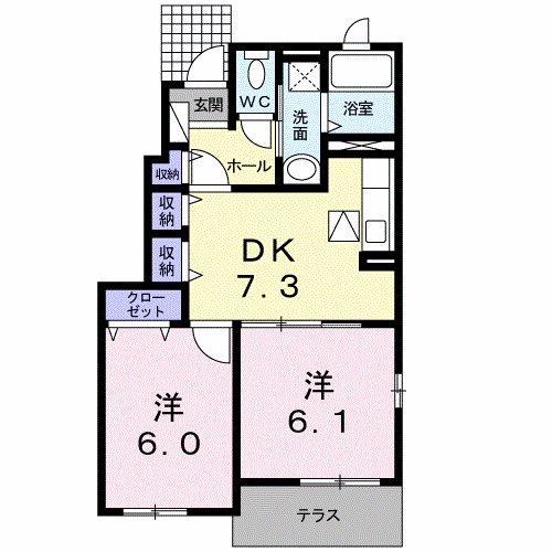 サンファミールⅢ　Ａ 間取り