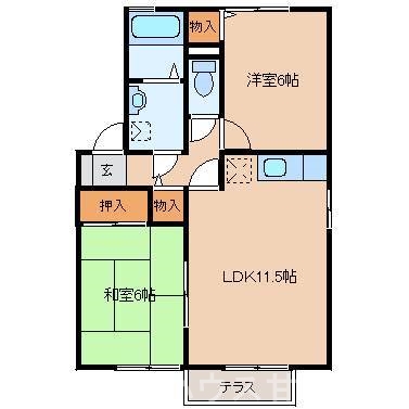 サンシャトーレB棟   間取り