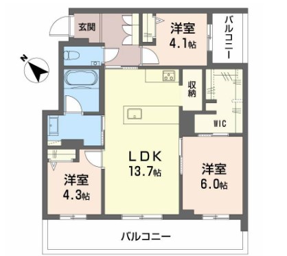 シャーメゾン　トレゾール 間取り