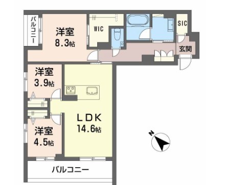 シャーメゾン　トレゾール 間取り