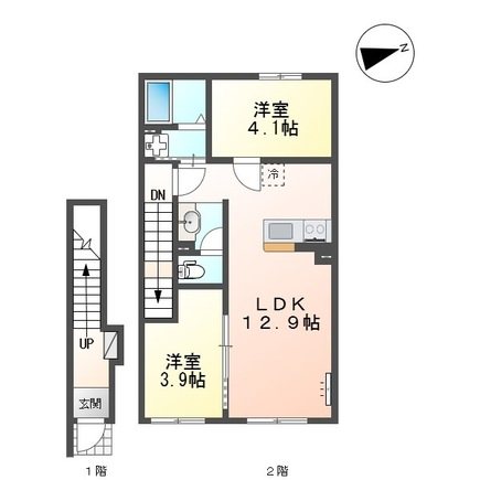 東合川アパート新築 間取り