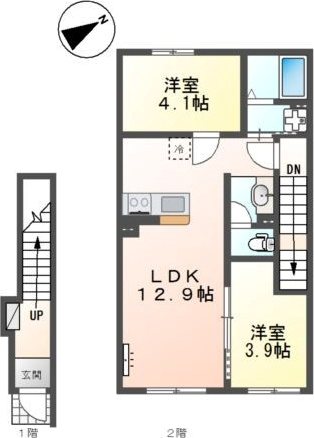 東合川アパート新築 間取り