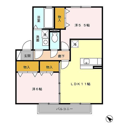 ボヌール和B棟 間取り