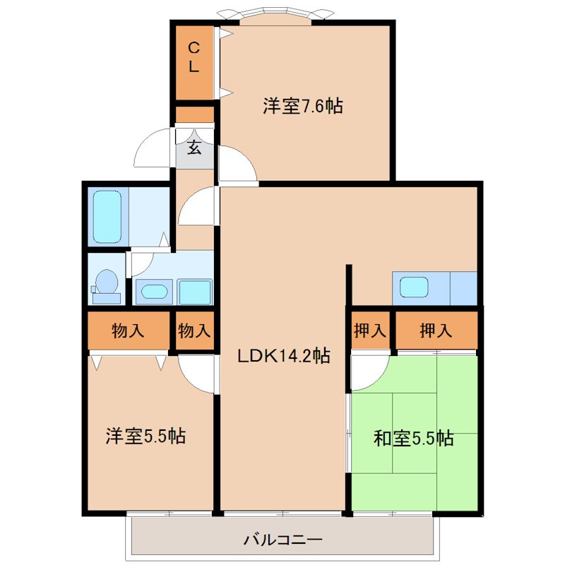セジュール・ウイングC棟 間取り