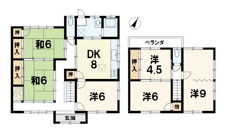 下豊浦　貸家 間取り図