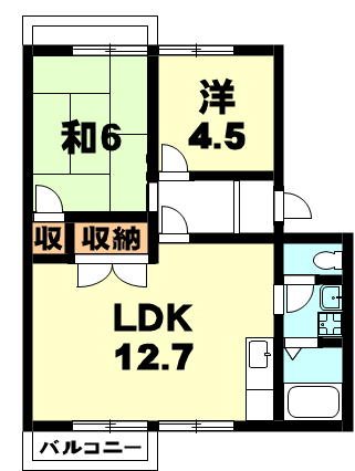 ハイツウイング平井B 間取り図