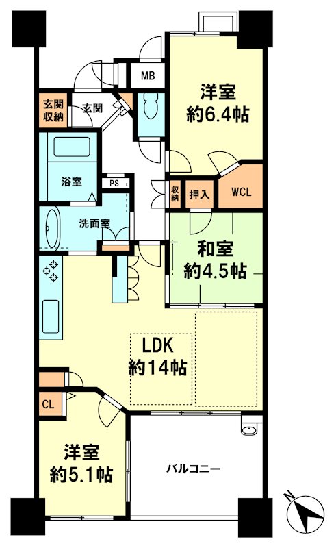 アメニティ南草津Ⅷ 間取り図