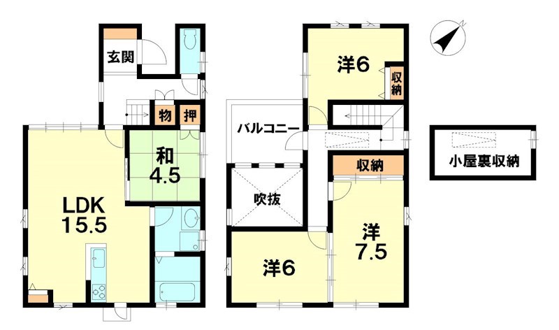 東矢倉２丁目貸家 間取り図