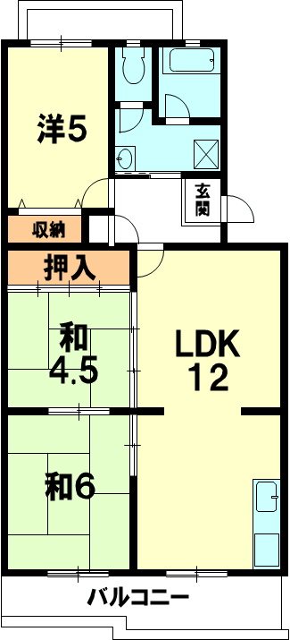 エクセルコート 106号室 間取り