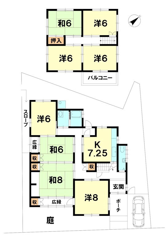 下阪本２丁目　貸家 間取り図