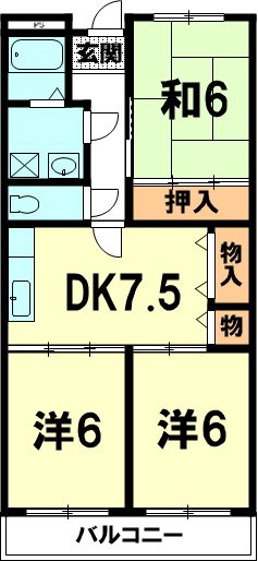 グランエクレール  205号室 間取り