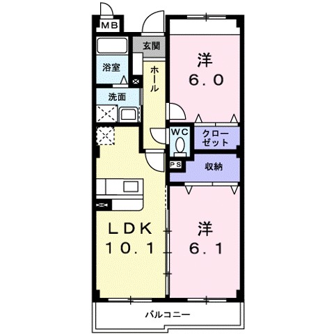 Ｖｅｎｔｏ・Ｌｕｃｅ 305号室 間取り