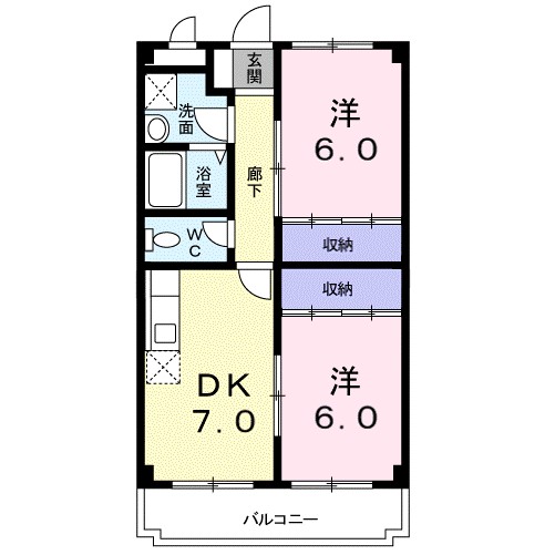 グローリ南草津 202号室 間取り