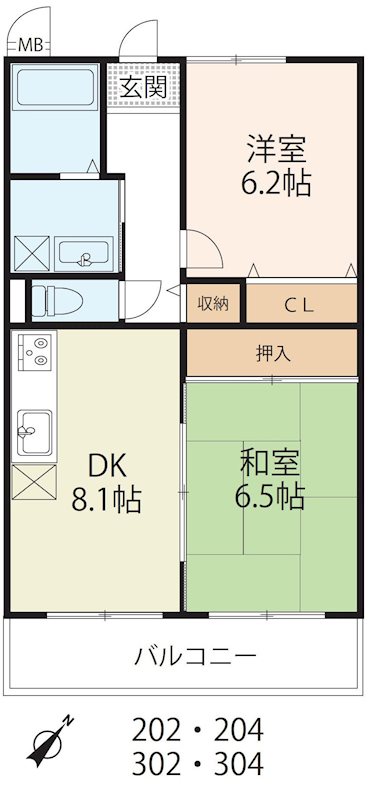 SUN_SHINE南草津 302号室 間取り