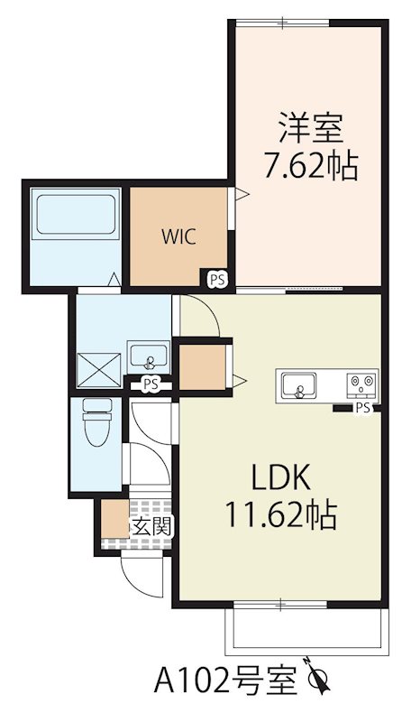 フラン瀬田　A棟 102号室 間取り