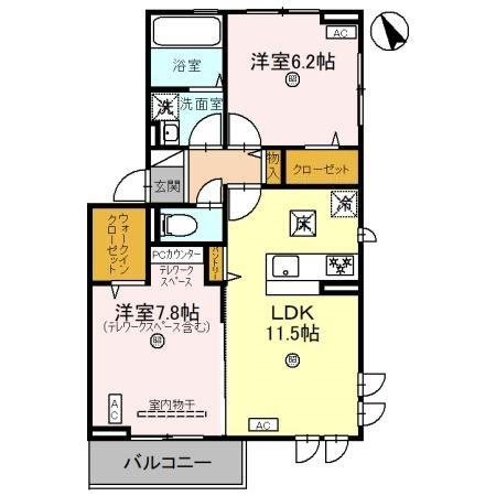 グランコンフォール神ノ川 間取り図