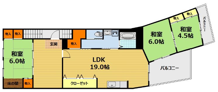 ラ・フォンテ大津 2F号室 間取り