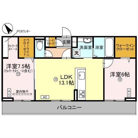 グランコンフォール神ノ川 間取り図